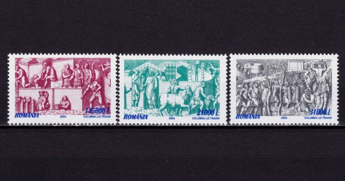 ✅RO 2004 LP 1667 &quot; Fragmente din Columna lui Traian II &quot; , serie , MNH