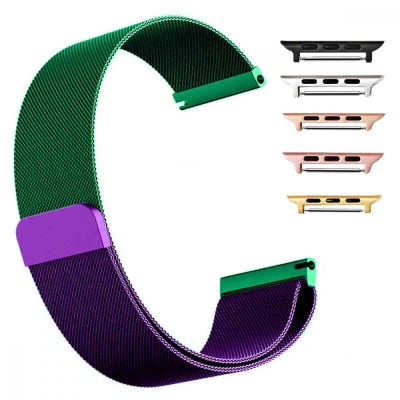 Curea otel, Milanese Loop Slim, compatibila cu Apple Watch 10, 46mm, Purple Gold foto