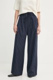 G-Star pantaloni din l&acirc;nă culoarea bleumarin, lat, high waist, D22883-D721
