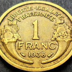 Moneda istorica 1 FRANC - FRANTA, anul 1938 *cod 958