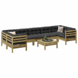Set canapea de gradina cu perne, 8 piese, lemn de pin tratat GartenMobel Dekor, vidaXL