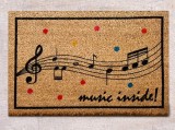 Covoras Intrare Music Inside, 40x60 cm, din Fibre de Cocos