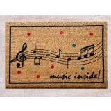 Covoras Intrare Music Inside, 40x60 cm, din Fibre de Cocos