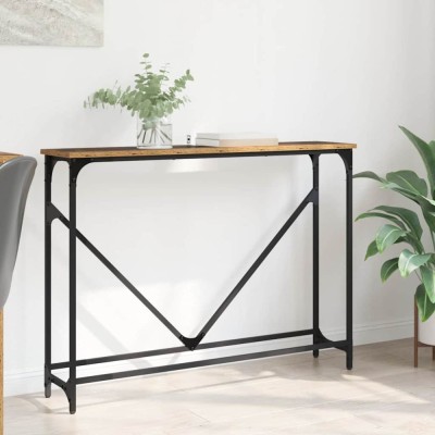 vidaXL Masă de consolă Lemn vechi 102 x 22.5 x 75 cm Lemn compozit 882220 foto