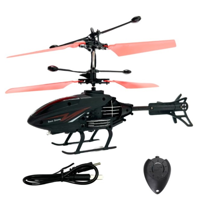 Elicopter cu Senzor Anticoliziune, LED, Incarcare USB, Control Manual, 6+ ani