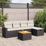 Cumpara ieftin Gossi set mobilier de gradina cu perne, 6 piese, negru, poliratan