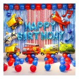 Cumpara ieftin Set baloane Masini, Cars, 7 masini folie de aluminiu, 54 baloane, Banner Happy Birthday baloane, 3 perdele decorative, 1 banner decorativ, Oem