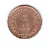 Moneda Danemarca 5 ore 1964, stare foarte buna, curata, Europa, Bronz