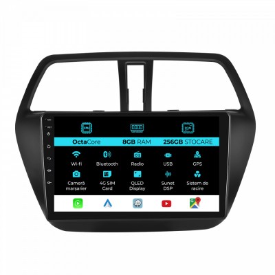 Navigatie Dedicata Suzuki S-Cross (2012-2016), 9Inch, 8Gb Ram, 256Gb Stocare, CarPlay foto