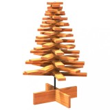 Cumpara ieftin Brad de Craciun decorativ, maro ceruit, 80 cm, lemn pin masiv