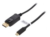 Adaptor DisplayPort la USB-C 1,8m Negru, Logilink