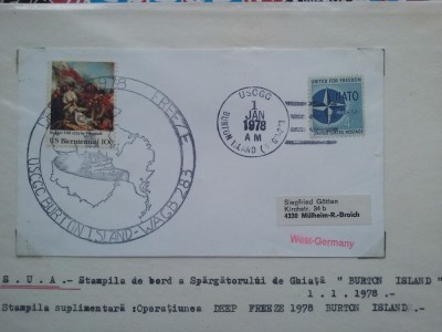 1978-SUA-Sparg. Burton Island-Oper. Deep Freeze-Antarctica-Plic circ. foto