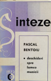 Deschideri Spre Lumea Muzicii - Pascal Bentoiu ,557872, eminescu