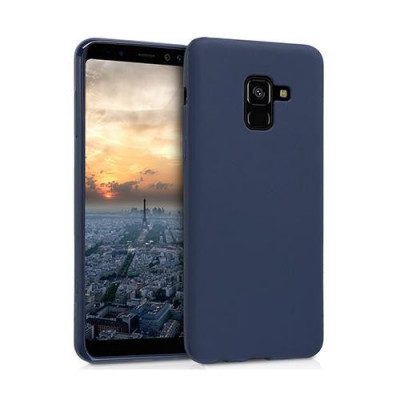 Husa Telefon Silicon Samsung Galaxy A8 2018 a530 Matte Dark Blue foto