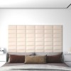 VidaXL Panouri de perete, 12 buc., crem, 30x15 cm, catifea, 0,54 m&sup2;