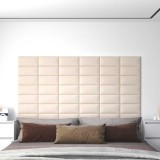 vidaXL Panouri de perete, 12 buc., crem, 30x15 cm, catifea, 0,54 m&sup2;