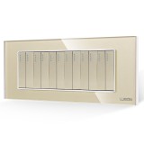 Cumpara ieftin Intrerupator mecanic Luxion 12 posturi, rama sticla auriu, standard Italian 6M