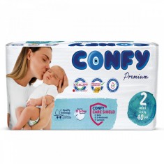 Scutece pentru copii Eco Premium Mini Nr. 2 pentru 3 &ndash; 6kg, 40 bucati, Confy