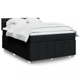 Cumpara ieftin Pat box spring cu saltea, negru, 140x200 cm, textil