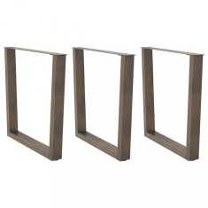 vidaXL Picioare de masă &icirc;n formă de V, 3 buc., oțel natural, 80x(72-73,3) cm 4012667