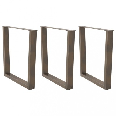 vidaXL Picioare de masă &amp;icirc;n formă de V, 3 buc., oțel natural, 80x(72-73,3) cm 4012667 foto