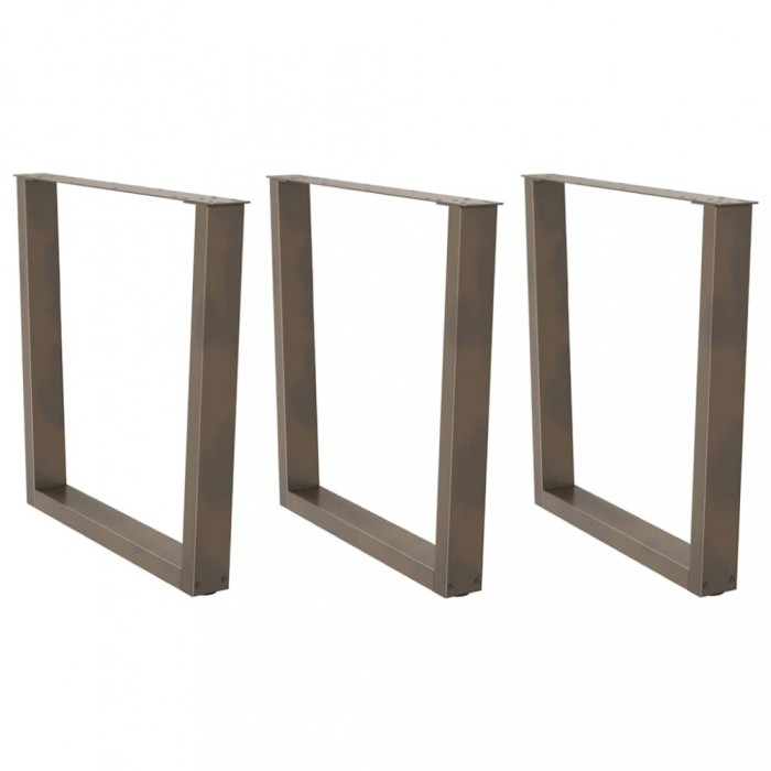 vidaXL Picioare de masă &icirc;n formă de V, 3 buc., oțel natural, 80x(72-73,3) cm 4012667