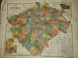 Harta Boemia 1914 (Republica Ceha) 63x50cm - Antica, Raritate, Colectie