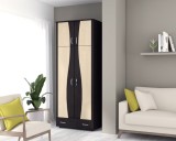 Cumpara ieftin Dulap 2Usi S Despartitor, 90x50x198 cm Wenge+Mesteacan