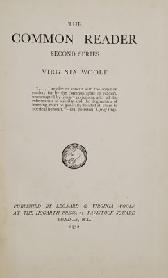 THE COMMON READER , SECON SERIES by VIRGINIA WOOLF , 1932 foto