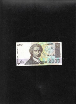 Rar! Croatia 2000 dinara 1992 seria7428855 foto