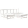 Set mobilier relaxare de gradina 5 piese alb lemn masiv de pin