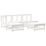 Set mobilier relaxare de gradina 5 piese alb lemn masiv de pin