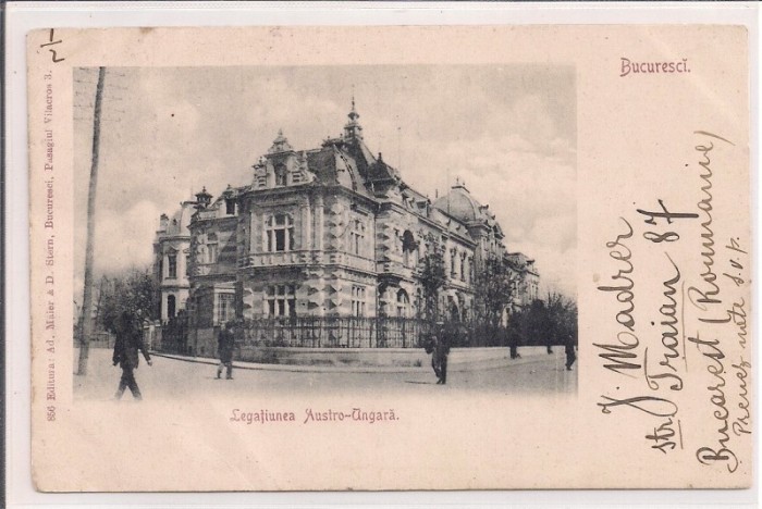 Carte postala circulata in anul 1903 Bucuresti