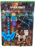 Set tip figurine Minecraft cu palos dragon si calaret