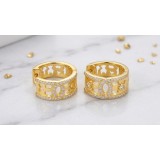 Cercei Huggie Lati din Argint 925 Placati cu Aur , Stralucire Imperiala