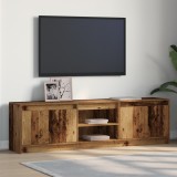 vidaXL Cabinet TV cu lumini cu bandă LED cu depozitare cu ușă Maro 180 x 34 x 50 cm