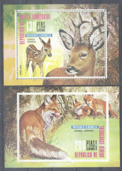 Eq. Guinea 1976 Animals, perf.+imperf. sheet, MNH S.095