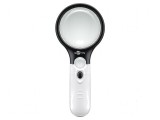 Lupă manuală cu lentilă &Oslash;22mm și &Oslash;75mm, iluminare LED albă 10000K