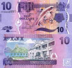 FIJI 10 dollars ND 2013 UNC!!!
