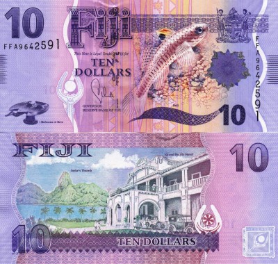 FIJI 10 dollars ND 2013 UNC!!! foto