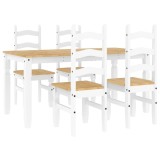 Cumpara ieftin Set de sufragerie din 5 piese Panama din lemn masiv de pin alb