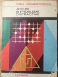 Jocuri si Probleme Distractive - Petre Constantinescu, Albatros 1970, Colectia Lyceum, Psihologie, Carte Veche Romana