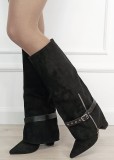 Cumpara ieftin Cizme negre elegante cu toc comod 2502A-1 19