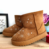 Cizme maro imblanite tip ugg cu strasuri pt fetite 31 cod 0887, Fete