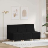 VidaXL Unitate Sofa Modulară Fără Brațe 3 pcs Negru 55 x 74 x 82 cm