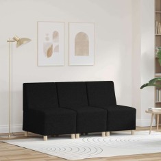 vidaXL Unitate Sofa Modulară Fără Brațe 3 pcs Negru 55 x 74 x 82 cm 3399794