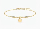 Cumpara ieftin Bratara Argint 925 Placata cu Aur Golden Glow Coin , Design Tennis cu Cristale