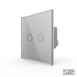Cumpara ieftin Intrerupator touch dublu cu revenire, contact uscat 12/24V Livolo, gri