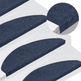 VidaXL Covorașe scări autoadezive, 15 buc., albastru, 65x22,5x3,5 cm