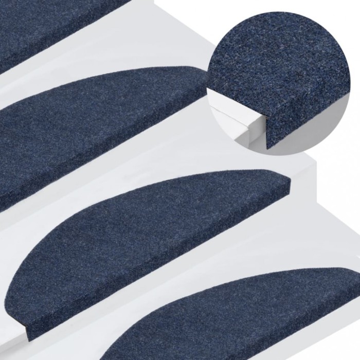 Gossi covorase scari autoadezive, 15 buc., albastru, 65x22,5x3,5 cm